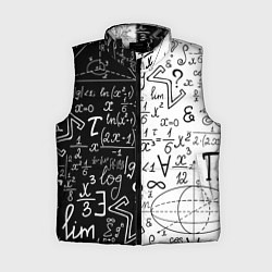 Женский жилет ЧЁРНО БЕЛЫЕ ФОРМУЛЫ ФИЗИКА МАТЕМАТИКА, цвет: 3D-черный