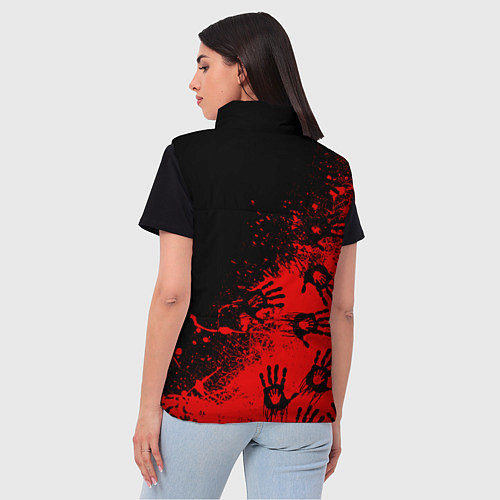 Женский жилет Death Stranding Отпечаток рук паттерн / 3D-Светло-серый – фото 4