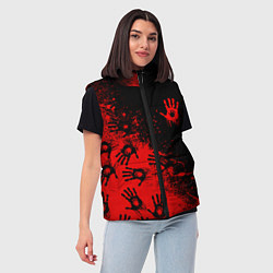 Женский жилет Death Stranding Отпечаток рук паттерн, цвет: 3D-светло-серый — фото 2