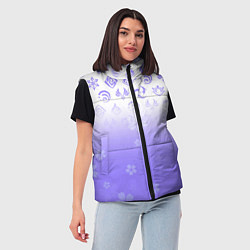 Женский жилет GENSHIN IMPACT SYMBOL PATTERN SAKURA САКУРА, цвет: 3D-черный — фото 2