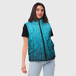 Женский жилет Коллекция Rays Лучи Голубой и черный Абстракция 65, цвет: 3D-черный — фото 2
