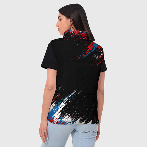 Женский жилет Russia Штрихи в цвет Флага / 3D-Светло-серый – фото 4