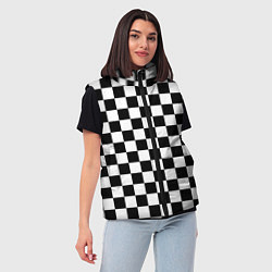 Женский жилет Chess Squares Cubes, цвет: 3D-светло-серый — фото 2
