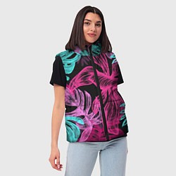 Женский жилет Папоротниковый неон, цвет: 3D-черный — фото 2
