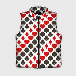 Женский жилет Карточные Масти Card Suits, цвет: 3D-черный
