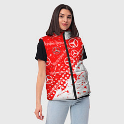 Женский жилет Mercedes Паттерн Брызги красок, цвет: 3D-красный — фото 2