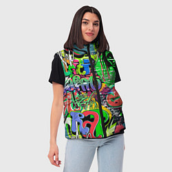 Женский жилет Граффити с черепами, цвет: 3D-черный — фото 2