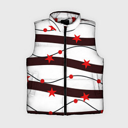 Женский жилет Красные Звезды На Волнах, цвет: 3D-красный