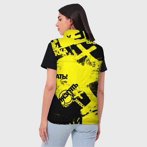 Женский жилет Черно-желтый беспредел / 3D-Светло-серый – фото 4