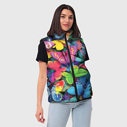 Женский жилет Стая бабочек Pattern, цвет: 3D-красный — фото 2