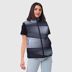 Женский жилет Серо-белая Волна, цвет: 3D-красный — фото 2