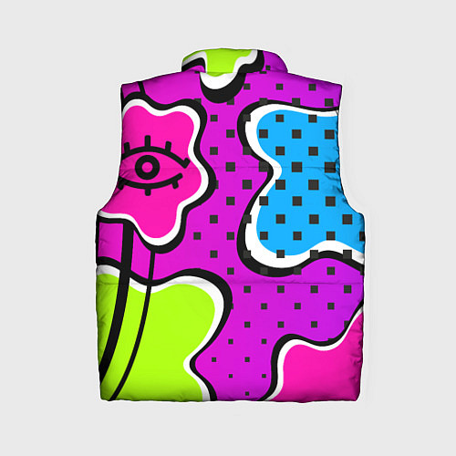 Женский жилет Яркий абстрактный узор в стиле 90х, неоновые цвета / 3D-Красный – фото 2