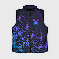 Женский жилет Minecraft CREEPER NEON, цвет: 3D-черный
