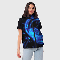Женский жилет Неоновый космос Neon space, цвет: 3D-красный — фото 2