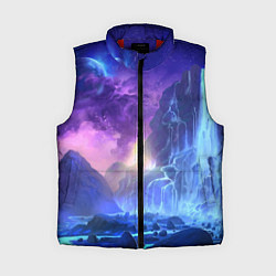 Женский жилет Фантастический пейзаж Водопад Неон, цвет: 3D-красный