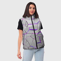 Женский жилет 3д плиты - белый неон, цвет: 3D-светло-серый — фото 2