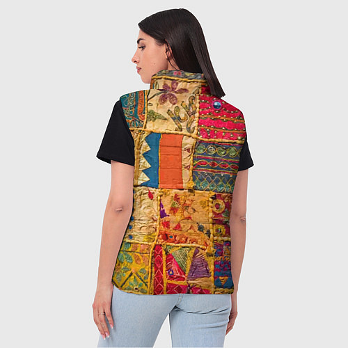 Женский жилет Пэчворк Лоскутное одеяло Patchwork Quilt / 3D-Светло-серый – фото 4