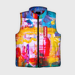 Женский жилет Импрессионизм Лето Абстракция Impressionism Summer, цвет: 3D-красный