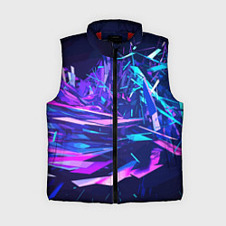 Женский жилет Абстрактная неоновая композиция Abstract neon comp, цвет: 3D-красный