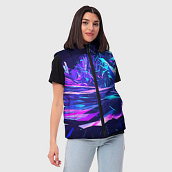 Женский жилет Абстрактная неоновая композиция Abstract neon comp, цвет: 3D-красный — фото 2