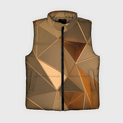 Женский жилет Золотые 3D треугольники, цвет: 3D-светло-серый