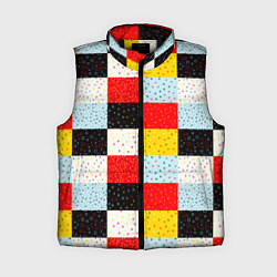 Женский жилет MULTICOLORED SQUARE MOSAIC, цвет: 3D-черный