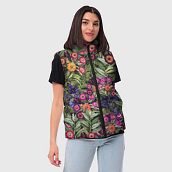 Женский жилет Цветы Фиолетовые Рудбеки, цвет: 3D-светло-серый — фото 2