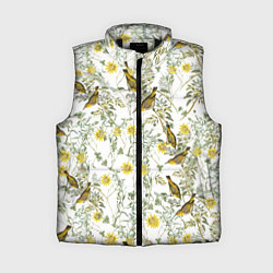 Женский жилет Цветы Жёлтые С Птицами