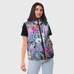 Женский жилет Цветы Пионы и Тигриди, цвет: 3D-красный — фото 2