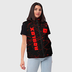 Женский жилет ROBLOX красный логотип, цвет: 3D-черный — фото 2
