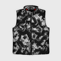 Женский жилет Черно-белый абстрактный камуфляж, цвет: 3D-красный