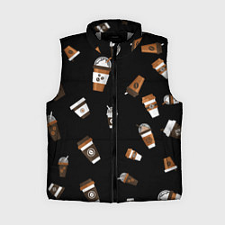 Женский жилет Кофейные стаканы, цвет: 3D-светло-серый