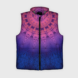 Женский жилет Розово-синий круглый орнамент калейдоскоп, цвет: 3D-светло-серый