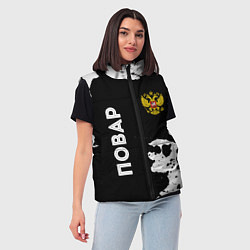 Женский жилет Повар из России и Герб Российской Федерации FS, цвет: 3D-черный — фото 2