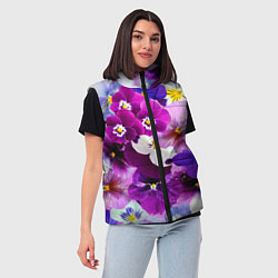 Женский жилет CHARMING PANSIES, цвет: 3D-светло-серый — фото 2