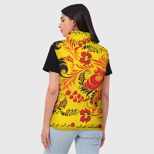 Женский жилет Хохломская Роспись Цветы / 3D-Светло-серый – фото 4