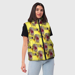 Женский жилет Попугай Корелла Орёт Мем, цвет: 3D-черный — фото 2