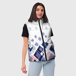Женский жилет Геометрический узор в бело-синий тонах, цвет: 3D-светло-серый — фото 2