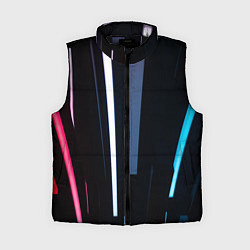 Женский жилет Неоновое множество фонарей - Белый, цвет: 3D-черный