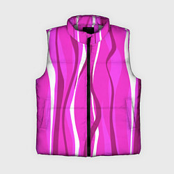 Женский жилет Розовые полосы, цвет: 3D-светло-серый