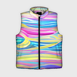 Женский жилет Многоцветные волны, цвет: 3D-светло-серый
