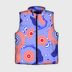 Женский жилет Сине-красная психоделика, цвет: 3D-красный