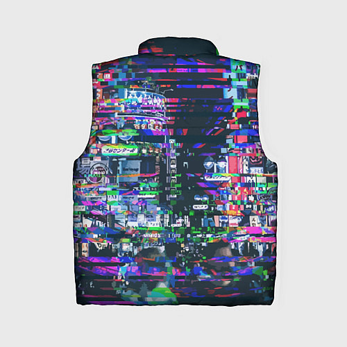 Женский жилет Ночной город - glitch / 3D-Красный – фото 2