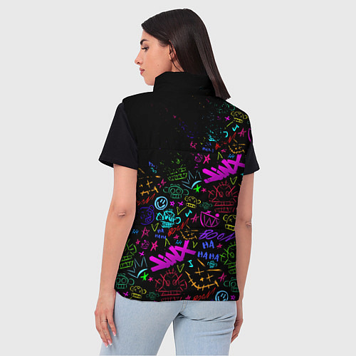 Женский жилет League Of Legends неон - Arcane logo / 3D-Светло-серый – фото 4