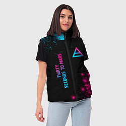 Женский жилет Thirty Seconds to Mars Neon Gradient, цвет: 3D-черный — фото 2