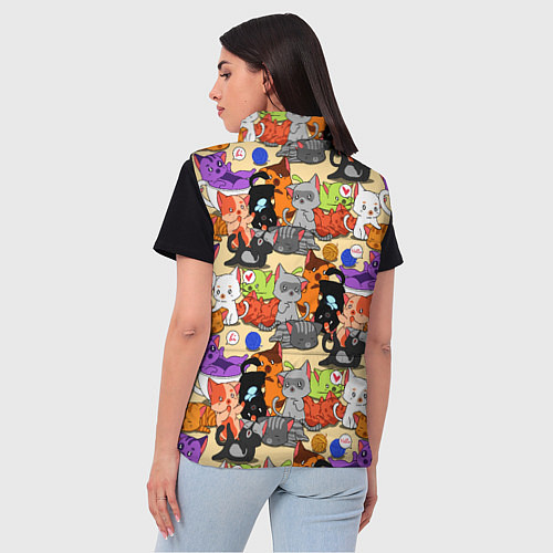 Женский жилет Котики-такие котики / 3D-Светло-серый – фото 4