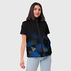 Женский жилет Черно-синий геометрический, цвет: 3D-черный — фото 2
