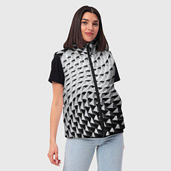 Женский жилет Серебряная ребристая поверхность, цвет: 3D-красный — фото 2