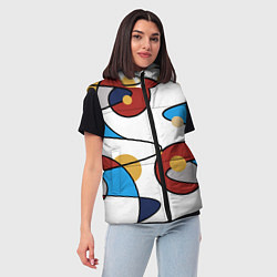 Женский жилет Абстрактная композиция круги и спирали, цвет: 3D-черный — фото 2