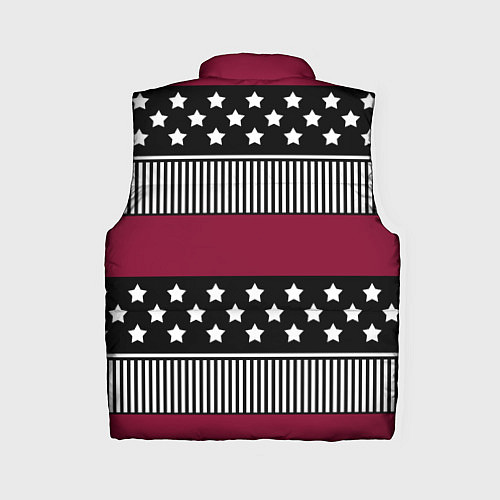 Женский жилет Burgundy black striped pattern / 3D-Красный – фото 2